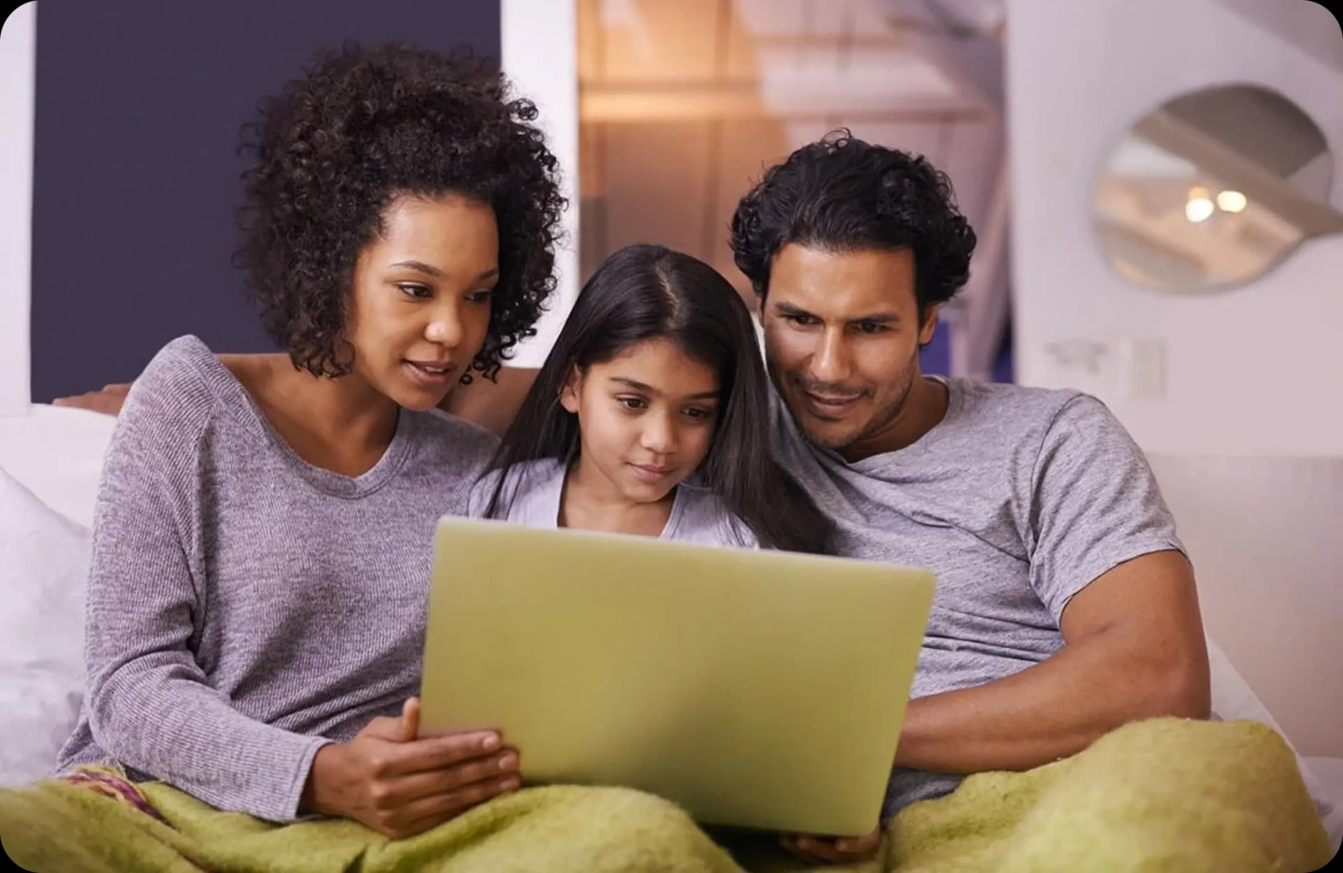 Family studying together